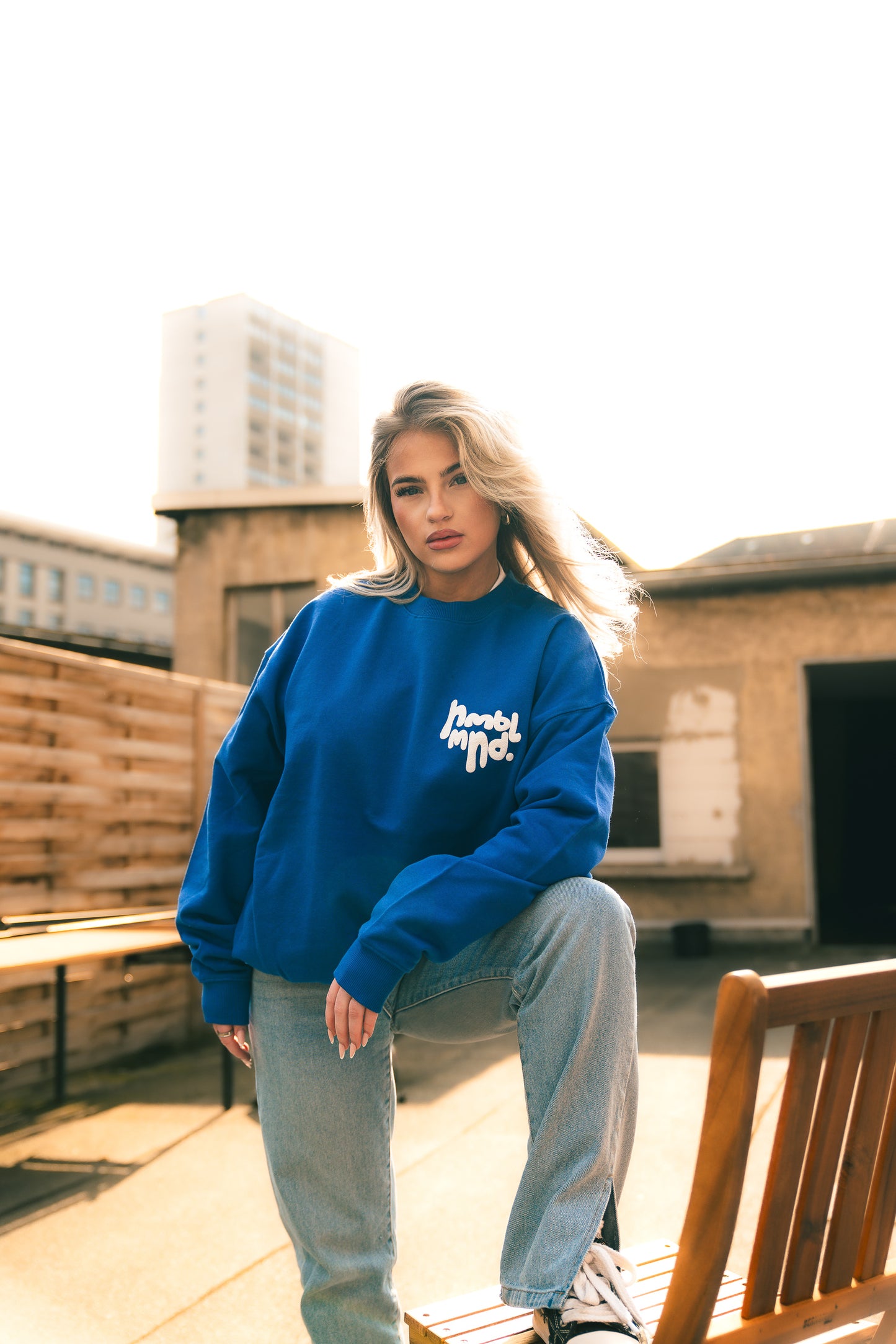 HUMBLE DREAMS HEAVY OVERSIZED CREWNECK - ROYAL BLUE